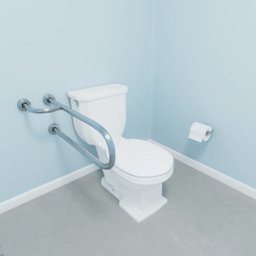 Barra de apoio Fixa para vaso sanitário 80 cm em aço inox lado direito - Barracerta - 2