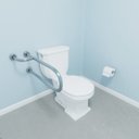 Ver imagem 2 de Barra de apoio Fixa para vaso sanitário 80 cm em aço inox lado direito - Barracerta