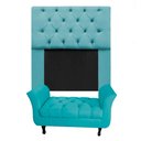 Ver imagem 1 de Kit Cabeceira Mirage + Calçadeira Grécia Solteiro 120cm Suede - Ecotec Decor:Azul Turquesa