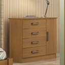 Ver imagem 1 de Cômoda para Quarto 1 Porta 4 Gavetas - Firenze-Cinamomo - Móveis D'Doro