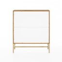 Ver imagem 4 de Cômoda Square para Quarto 3 Gavetas Pés de Metal 80cm Telinha Rattan Louro Freijó Casavee