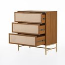 Ver imagem 6 de Cômoda Square para Quarto 3 Gavetas Pés de Metal 80cm Telinha Rattan Louro Freijó Casavee