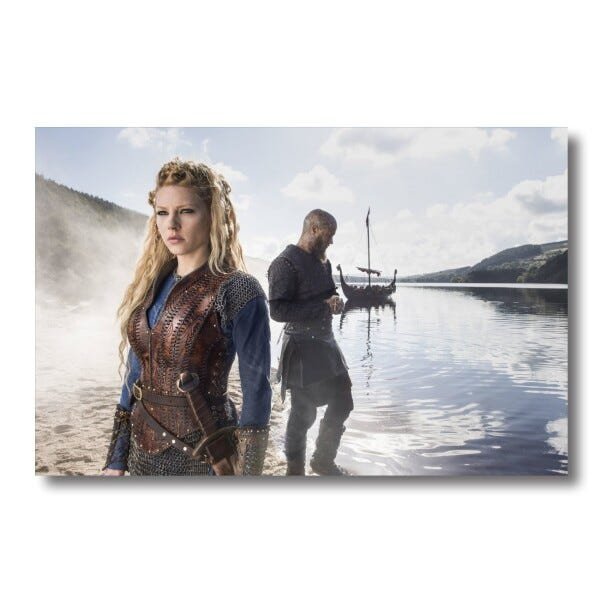 Quadro decorativo Vikings Ragnar e Lagertha Tela em Tecido - 2