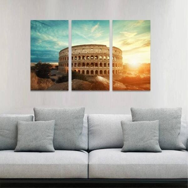 Quadro Decorativo Paisagem Coliseu De Roma 105X65 Em Tecido - 3