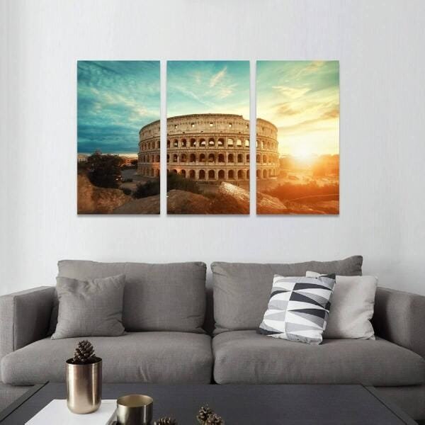 Quadro Decorativo Paisagem Coliseu De Roma 105X65 Em Tecido - 5