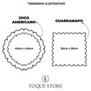 Ver imagem 2 de Jogo de Guardanapos Sousplat Americano 12 Peças Bordado - Linha Poá Premium Branco Bolinha Bordo