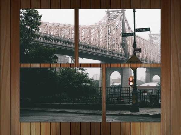 Quadro Cidade Ponte New York Com Moldura 4 Peças - 3