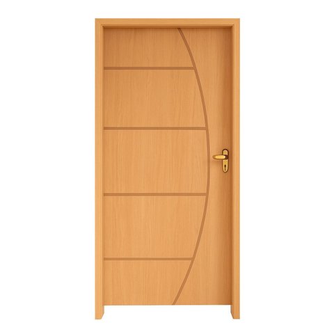 Porta Frisada Belíssima 2,10x0,82 Batente 11 C/ Fechadura Stam Dourada Lado Esquerdo