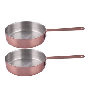Kit 2 Mini Frigideira Inox Servir Decorar Panelinha 11,5cm