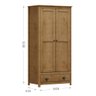Guarda Roupa Solteiro 2 Portas e 1 Gaveta em Madeira Linha Topázio - Freijó - 4