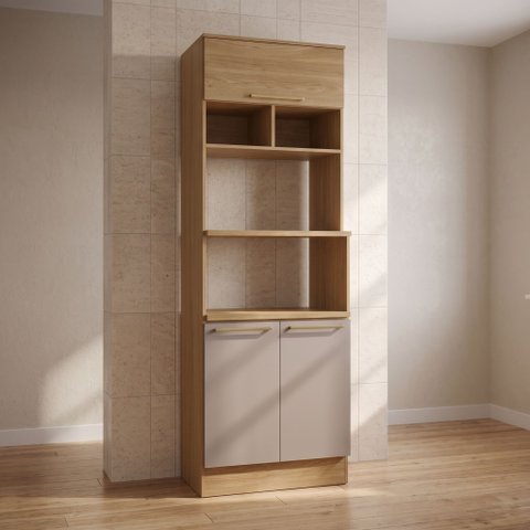 Módulo Cozinha Kappesberg Botanic Paneleiro Botanic M627 Torre Quente 2 Fornos C/ 3 Portas 70cm