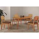 Ver imagem 4 de Conjunto: Mesa de Cozinha Havana Tampo Curvo 120cm+4 Cadeiras Havana Naturale - Suede Marrom -