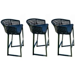 Conjunto Bistrô Avalon com 3 Banquetas Artluxo Preto - 5 Conjunto Bistrô Avalon com 3 Banquetas Artluxo Preto - 5