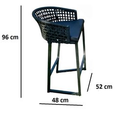 Conjunto Bistrô Avalon com 3 Banquetas Artluxo Preto - 3 Conjunto Bistrô Avalon com 3 Banquetas Artluxo Preto - 3