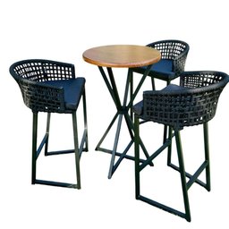 Conjunto Bistrô Avalon com 3 Banquetas Artluxo Preto - 1 Conjunto Bistrô Avalon com 3 Banquetas Artluxo Preto - 1