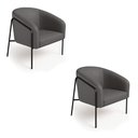 Ver imagem 2 de Poltrona Sala Decorativa Kit 2 Stella Base Alta Tubo Preto Sintético D03 - D’Rossi