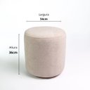 Ver imagem 3 de Kit 03 Puff Perse 36cm Redondo Decorativo Sala Quarto Tecido Bouclé