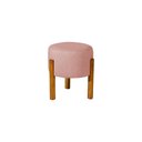 Ver imagem 1 de Puff Luxo Redondo com Pés de Madeira Conforto e Sofisticação - Rose