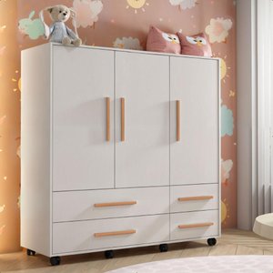 Cômoda 3 Portas 4 Gavetas Seth Branca Caemmun