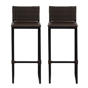 Kit 2 Bancos Quadrado Junco Argila para Bancada Alta Cozinha Área Gourmet Bistrô Piscina Bar