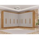 Ver imagem 1 de Guarda Roupa Casal Crsal 15 Portas 6 Gavetas MDP Cinamomo-Off White Multimóveis 316cm