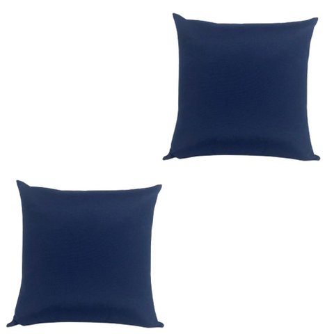 Almofadas Cheias Impermeável Antimofo Antiácaro Área Externa Kit 2 45CMX45CM:Azul Marinho