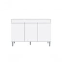 Ver imagem 2 de Balcão Gabinete Manu 120cm 3 Portas - com Tampo - Branco