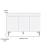 Balcão Gabinete Manu 120cm 3 Portas com Tampo - Branco - 5