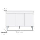 Ver imagem 5 de Balcão Gabinete Manu 120cm 3 Portas - com Tampo - Branco
