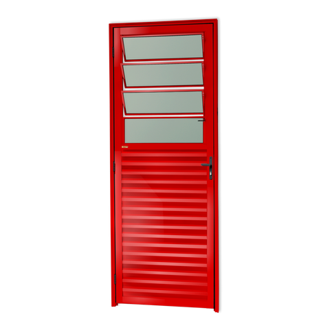 Porta Alumínio Basculante 80 Dir L25 V.Boreal Vermelho Brimak
