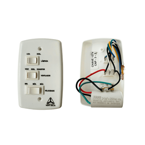 Chave de Parede Venti-delta P/ Ventiladores de Teto 110 V 2+3 Uf