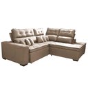Ver mais imagens de Sofá de Canto 2.60x2.36m Retrátil e Reclinável com Molas Cama inBox Platinum Direito Suede Bege