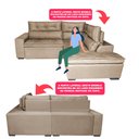 Ver imagem 4 de Sofá de Canto 2.60x2.36m Retrátil e Reclinável com Molas Cama inBox Platinum Direito Suede Bege