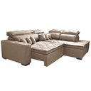 Ver imagem 7 de Sofá de Canto 2.60x2.36m Retrátil e Reclinável com Molas Cama inBox Platinum Direito Suede Bege