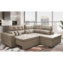 Ver imagem 1 de Sofá de Canto 2.60x2.36m Retrátil e Reclinável com Molas Cama inBox Platinum Direito Suede Bege