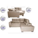 Ver imagem 2 de Sofá de Canto 2.60x2.36m Retrátil e Reclinável com Molas Cama inBox Platinum Direito Suede Bege