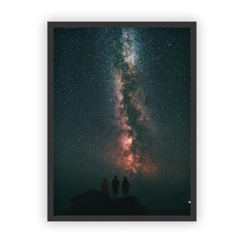 Quadro Decorativo Paisagens Variadas Moldura Preta Mod 25