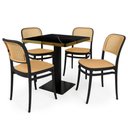 Ver imagem 1 de Conjunto Mesa de Jantar Redonda Venezia 70x70cm Preta com 4 Cadeiras Roma - Preto
