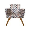 Ver imagem 1 de Poltrona Decorativa Bia Suede Triângulo Bege Pés Madeira Ms Decor