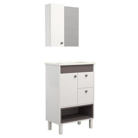 Conjunto Gabinete de Banheiro Istambul 60cm