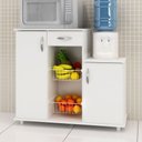 Ver imagem 1 de Armário de Cozinha para Forno com Fruteira 2 Portas 1 Gaveta Isla Branco New - Pnr Móveis