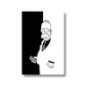 Quadro Simpsons Homer Preto e Branco Tela de Tecido - 2