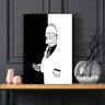 Quadro Simpsons Homer Preto e Branco Tela de Tecido - 1