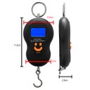 Ver imagem 3 de Balança Digital Portátil De Mão Com Gancho De Aço p/ Bolsa Sacola E Mala Peixe De 10g Até 50kg Lb Oz