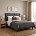Ver imagem 3 de Cabeceira de Cama Box Queen 160 cm Mallu - Veludo Cinza Grafite