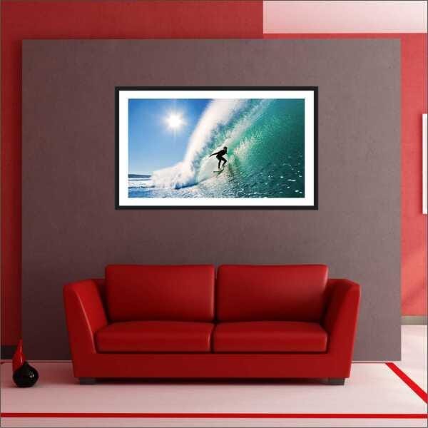 Quadro Surf Surfista Onda Praia Mar Com Moldura TT001 - 2