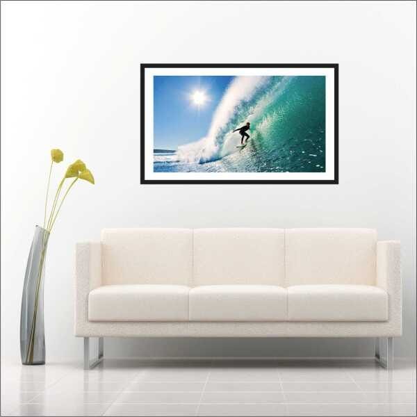 Quadro Surf Surfista Onda Praia Mar Com Moldura TT001 - 1