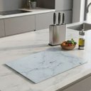 Ver imagem 2 de Tábua de Corte de Vidro Retangular Estampa Mármore 35x25cm Elegante e Higiênica:Marmore Branco