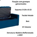 Ver imagem 4 de Kit Cabeceira e Calçadeira Baú Emma Veludo King 195 Cm