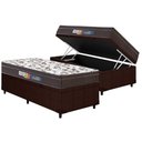Ver imagem 1 de Conjunto Box Baú Solteiro: Colchão Espuma D45 Pérola Euro Pillow + Base Crc Courano Brown(88x188)